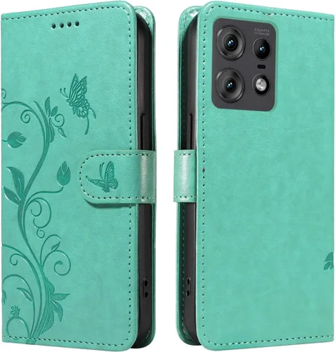 Miniatura 58 de Funda para Motorola Moto E22/E22i, piel sintética, con tarjetero y correa para la muñeca, a prueba de golpes, funda magnética para Motorola Moto Rojo