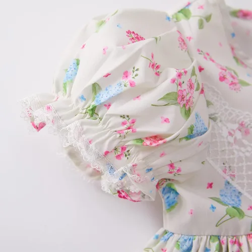 Miniatura 6 de pureborn Vestido de algodón de manga corta y larga para bebé niña pequeña 0-5T