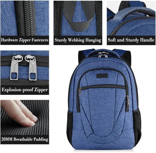 Miniatura 2 de BIKROD Mochila para mujeres y hombres, mochilas escolares extra grandes para adolescentes, mochila resistente al agua para portátiles de 17 Azul