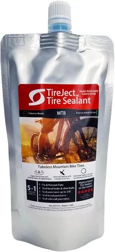 Miniatura 2 de TireJect Kit de sellador de neumáticos para bicicleta de montaña (MTB) - Protección de neumáticos planos sin cámara y sin cámara - Sello