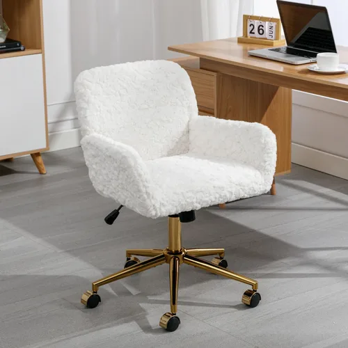 Miniatura 10 de Silla de escritorio moderna de piel sintética para oficina en casa, altura ajustable, giratoria, color negro