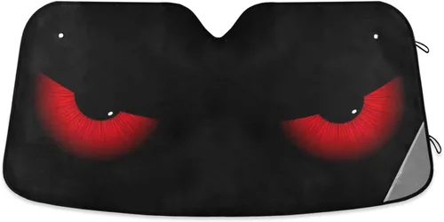 Miniatura 11 de Parasol plegable para parabrisas de automóvil, diseño de dragones, ojos negros y rojos, bloquea los rayos UV, parasol delantero