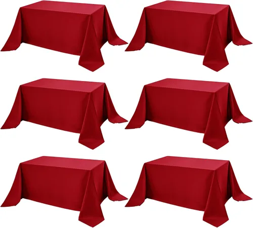 Miniatura 22 de Paquete de 6 manteles negros para mesas cuadradas, 54 x 54 pulgadas, tela de poliéster resistente a las manchas para mesas de 2 pies, manteles