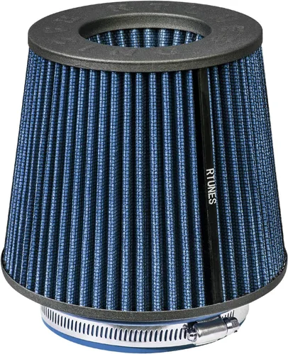 Miniatura 7 de Rtunes Racing RED 3.5" 89 mm Cono de admisión de aire frío para camiones de repuesto de entrada Rendimiento Lavable Abrazadera Filtro de aire seco