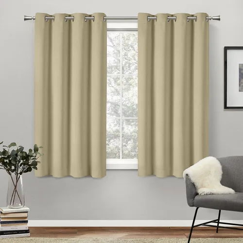 Miniatura 12 de Exclusive Home Curtains - Par de paneles de cortinas, modelo Academy, con ojales para bloqueo total de luz Blanco