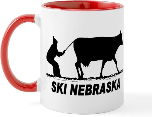 Miniatura 40 de CafePress I Love Nebraska Taza de café de cerámica de 11 oz (11.0 fl oz)