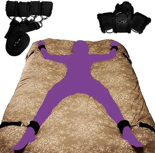 Miniatura 6 de Kit de restricciones de servidumbre para parejas debajo de la cama King, lazos sexuales para muñecas y tobillos, juego de adultos, cuerda