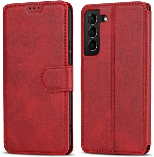 Miniatura 13 de QLTYPRI Para Samsung Galaxy A14 Case Premium PU Leather Simple Wallet Case [Ranuras para tarjetas] [Soporte manos libres] [Cierre magnético] Funda