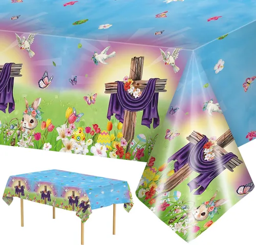 Miniatura 9 de 2 Piezas Mantel del Día de los Muertos - Mantel de Plástico Dia De Los Muertos, Mantel Desechable con Calavera de Azúcar Floral Cubierta de Mesa
