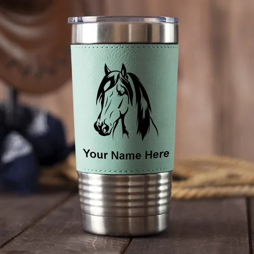 Miniatura 6 de LaserGram Vaso aislado al vacío de 20 onzas, bandera de México, grabado personalizado incluido (piel sintética, negro)