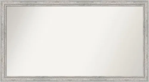 Miniatura 323 de Amanti Art Espejo de baño plateado para sobre fregadero, 23 x 23 pulgadas, espejo cuadrado plateado en ángulo, marco de madera moderno medio, se