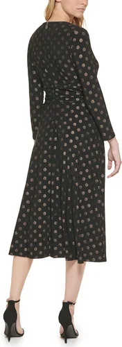 Miniatura 4 de Tommy Hilfiger Women's Long Sleeve Jersey Midi Dress With Pleated Skirt