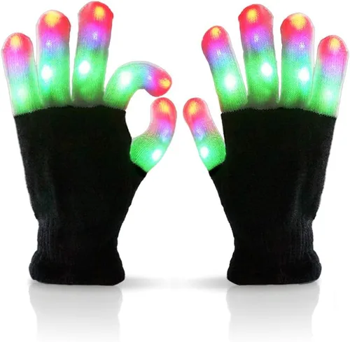 Miniatura 9 de Luwint Guantes de iluminación LED coloridos intermitentes para niños de 8 a 12 años, adolescentes y adultos