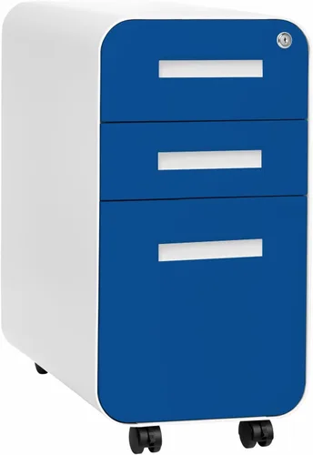 Miniatura 8 de Laura Davidson Furniture Stockpile Archivador móvil delgado de 3 cajones con cerradura - Archivador de metal para debajo del escritorio, carpetas