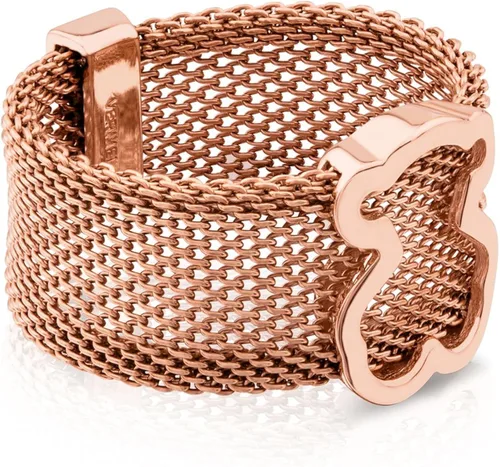 Miniatura 2 de Anillo TOUS Icon Mesh 925 Rosa Vermeil y Acero IP