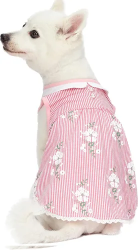 Miniatura 12 de Blueberry Pet My Little Princess - Vestido de tul para perro, color rosa bebé con delicada flor, longitud de espalda de 14 pulgadas, paquete de 1