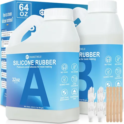 Miniatura 8 de CHANGTIKEJI Kit de fabricación de moldes de silicona, silicona líquida súper elástica de 210 onzas para curado rápido, moldes de fundición de goma