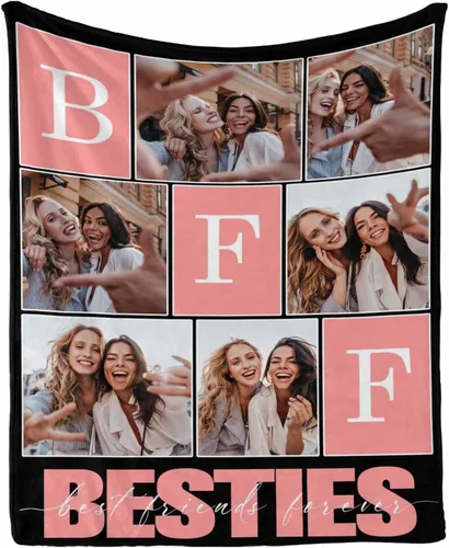 Miniatura 16 de Regalos de cumpleaños para mujeres, manta de amistad personalizada con tus fotos, manta personalizada con mis propias imágenes para hermanas