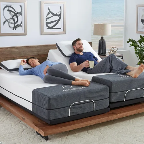 Miniatura 9 de Blissful Nights Ananda - Colchón de espuma viscoelástica con infusión de perlas y gel frío de 12 pulgadas con base de cama ajustable de primera