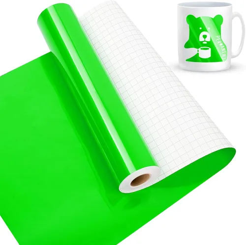 Lya Vinyl - Vinilo permanente verde brillante, rollo adhesivo permanente de 12 pulgadas x 50 pies para máquina de corte, rollo de vinilo para
