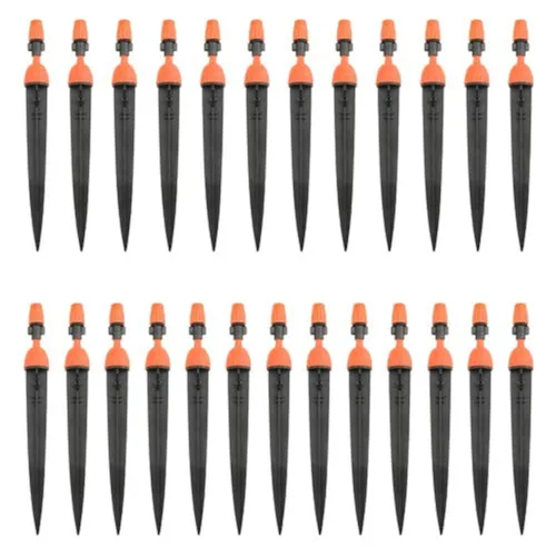 50 unidades (25 pares) goteros de nebulización ajustables de 360 grados, conector atomizador, rociador, rociado, goteo, boquilla emisora integral,