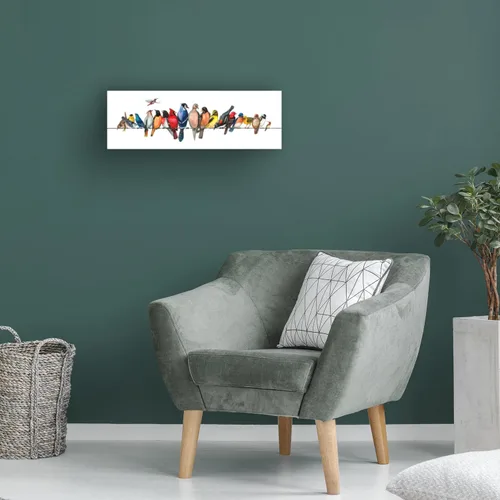 Miniatura 4 de Wendy Russell - Lienzo decorativo para pared, diseño de "Big Bird Menagerie II", para sala de estar, dormitorio u oficina, 6 x 19 pulgadas