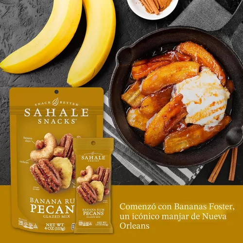 Miniatura 3 de Sahale Snacks - Mezcla glaseada de pacanas al ron y bananas, 4 onzas (paquete de 6)