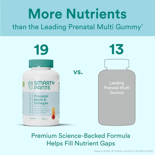 Miniatura 5 de SmartyPants Vitaminas prenatales para mujeres, gomitas multivitamínicas: aceite de pescado Omega 3 (EPA/DHA), biotina, metilfolato, vitamina D3, C