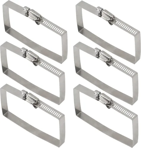 Miniatura 7 de Paquete de 10 abrazaderas cuadradas de acero inoxidable 304 de 1.969 x 1.969 in para tubo de cable rectangular
