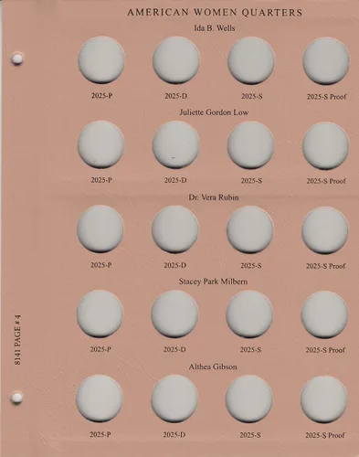 Miniatura 7 de Dansco Álbum de monedas de cuarto de mujer estadounidense 2022-2025 con prueba #8141 incluyendo funda