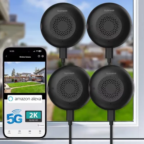 Miniatura 12 de Cámara de ventana 2K, cámara domo WiFi 5G y 2.4GHz para interiores para seguridad en el hogar con visión nocturna a todo color, detección humana
