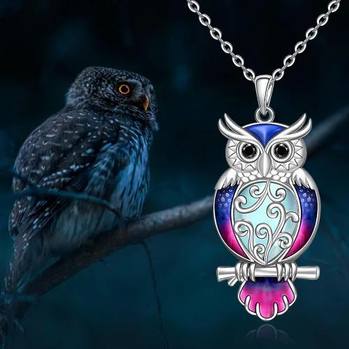 Miniatura 5 de Flamingo Necklace Halloween Skeleton Cat Necklace Turtle Axolotl Hummingbird Necklaces for Women 925 Sterling Silver Cute Animal Jewelry Christmas