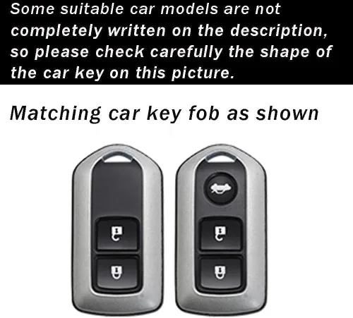 Miniatura 2 de ontto Soporte para llave de automóvil compatible con Toyota Camry Corolla Vios Reiz Highlander Crown Prado Yaris Key Fob Smart Remote Car Key Cover