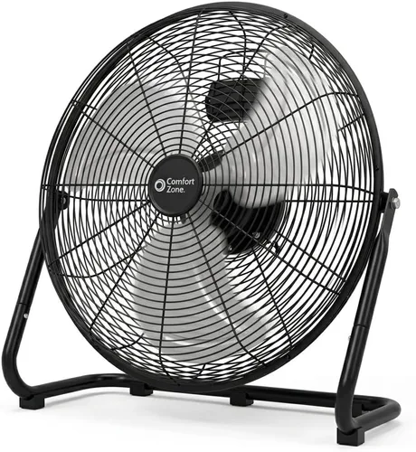 Miniatura 10 de Comfort Zone Ventilador de Piso Tipo Cuna, Eléctrico, Alta Velocidad, Inclinación Ajustable de 180 Grados, 14 Pulgadas, 3 Velocidades, Asa