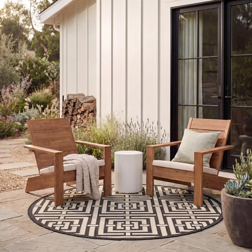 Miniatura 32 de SAFAVIEH Courtyard Collection CY6937 - Alfombra decorativa para interiores y exteriores, impermeable, fácil de limpiar, 2 pies 3 pulgadas x 6 pies 7