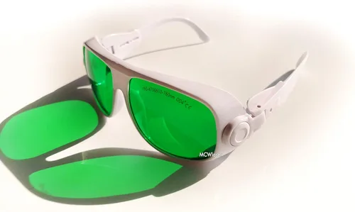 Miniatura 2 de MCWlaser Gafas de seguridad láser 190-470nm y 610-760nm para luz UV, azul, rojo rubí, verde, láser de picosegundo 405 nm, 445 nm, 450 nm, 635 nm