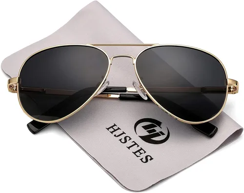 HJSTES Gafas de sol polarizadas de aviador para niñas y niños gafas clásicas para jóvenes lentes de protección UV400 2047in