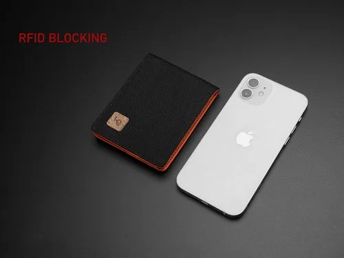 Miniatura 3 de Lanyani Cartera Minimalista de Tela con Doble Pliegue y Bloqueo RFID