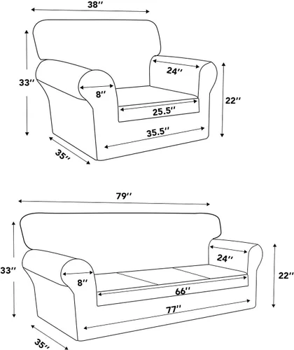 Miniatura 5 de Easy-Going 2 piezas de fundas para silla, paquetes de funda de sofá