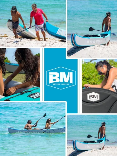 Miniatura 6 de BEYOND MARINA Inflatable Kayak 1 & 2 & 3 Person Adult- Full Drop Stitch Kayak with Aluminum Paddles, Seats, Footrests, Pump, Fins