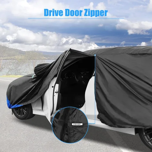 Miniatura 6 de X AUTOHAUX para Jeep Wrangler Funda de 2 Puertas Impermeable SUV para Jeep Wrangler Unlimited Sport/Sahara/Rubicon JK JL TJ YJ Protección Todo Clima