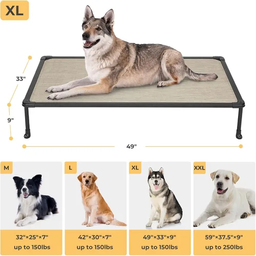 Miniatura 4 de Veehoo Cama Elevada para Perros a Prueba de Masticación - Catre Elevado Refrescante para Mascotas, Malla Transpirable, Lavable y Antideslizante