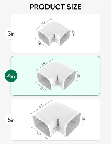 Miniatura 2 de 4 "línea de codo plano conjunto piezas PVC accesorio para decorativo para mini división sin conductos, CA central y bombas de calor