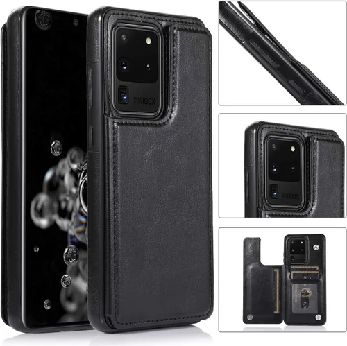 Miniatura 2 de ZYZX Funda tipo cartera para Samsung Galaxy S20 Ultra (no S20), funda con tapa de piel sintética con tarjetero a prueba de golpes funda protectora