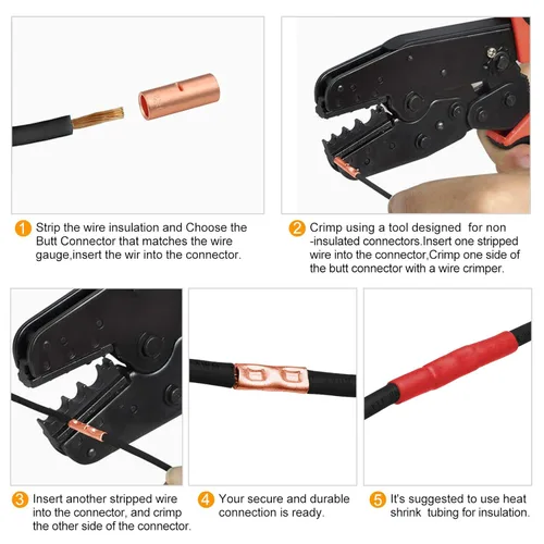 Miniatura 8 de SVAAR Conectores de Empalme a Tope de Cable Calibre 6, 24 Piezas, Conectores de Empalme a Tope No Aislados 6 AWG, Kit de Empalmes a Tope de Cobre