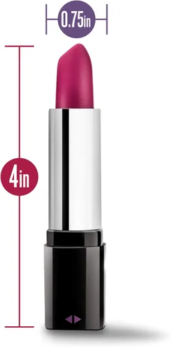 Miniatura 3 de Blush Rose - Vibrador de lápiz labial - Discreto mini masajeador personal vibrador - Punta suave de satén - Silencioso tamaño de bolsillo de 4