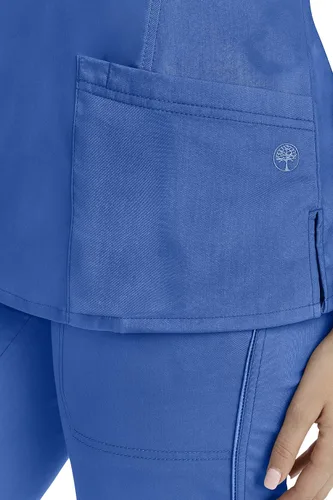 Miniatura 4 de healing hands Ropa quirúrgica superior de 3 bolsillos con cuello en V 2278 Jasmin para mujer, camiseta médica de etiqueta morada para mujer