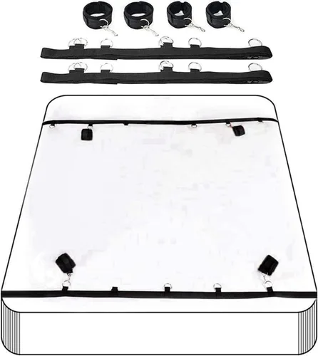 Miniatura 2 de Kit de restricciones de cama para parejas, cuerda de servidumbre y lazos sexuales para tobillos y muñecas, correas de cama King para adultos