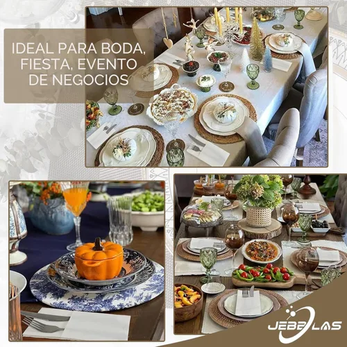 Miniatura 3 de JEBBLAS Servilletas desechables tipo tela, bolsillo integrado para cubiertos, para bodas, fiestas, lino y servilleta blanca, preplegada para Paquete