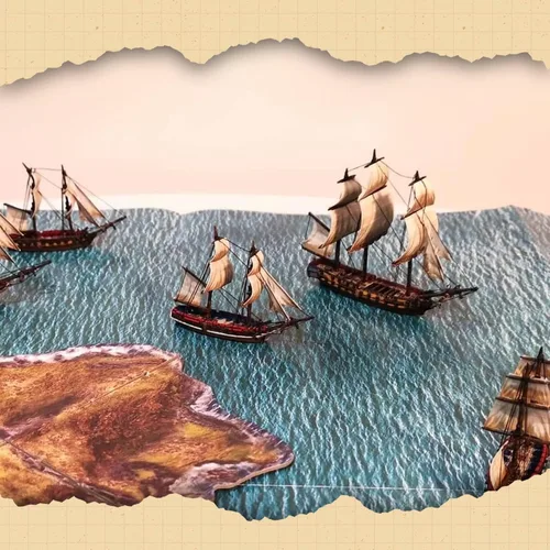 Miniatura 3 de Wargames Delivered - Black Seas The Age of Sail Merchant Buques incluye 2 recipientes de resina y metal - Juego de mesa de acorazado por Warlord